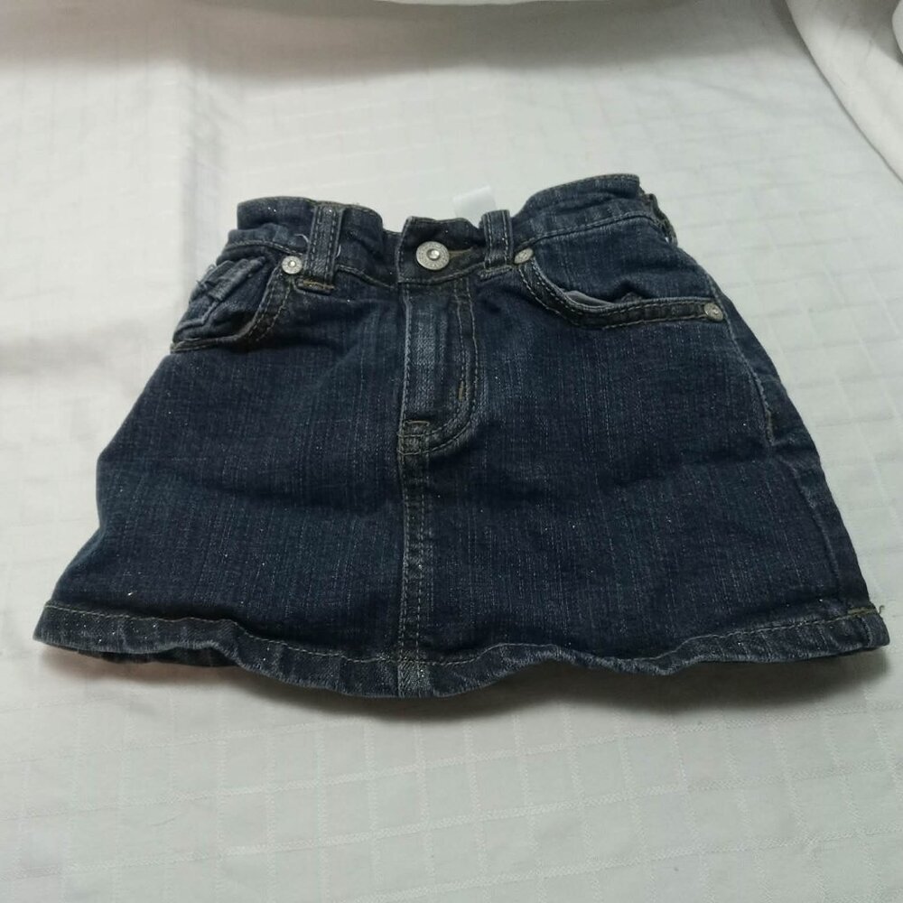 Cute little blue glittery denim skirt with inner shorts